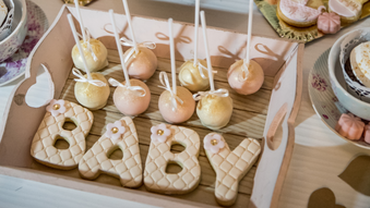 Food and games at baby shower