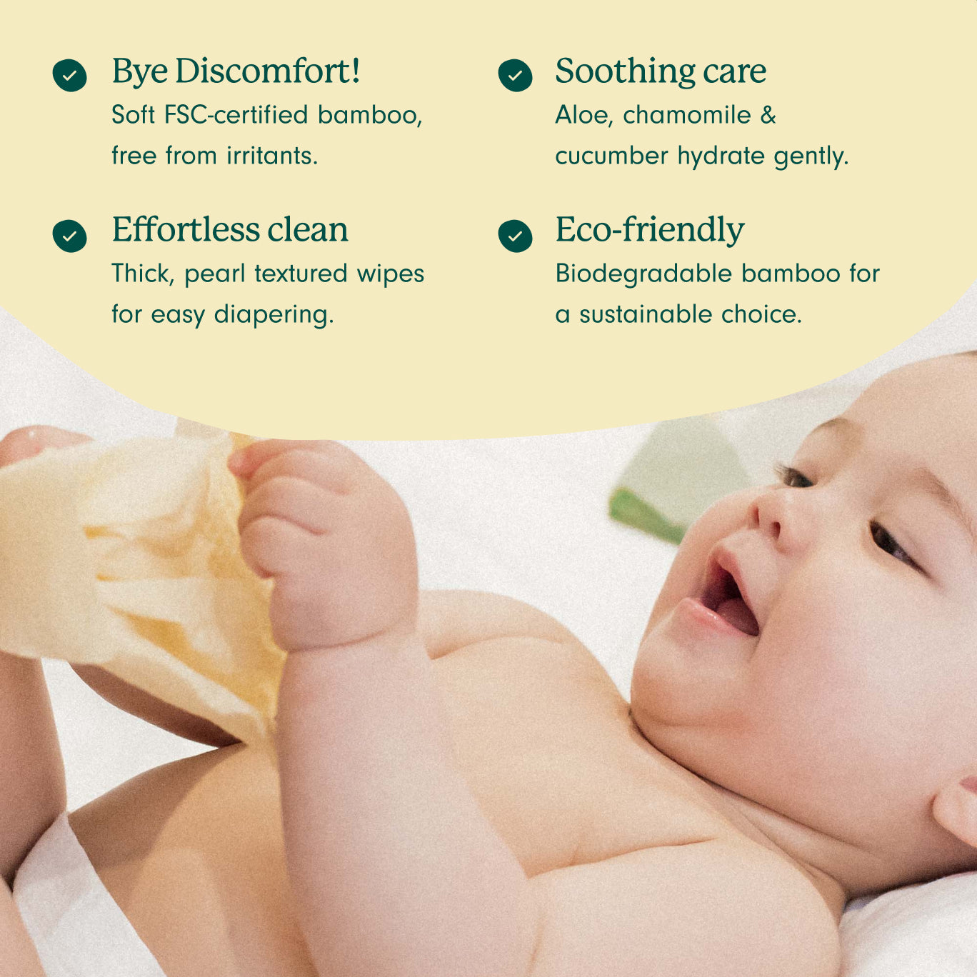 Unbleached Bamboo Baby Wipes (12 Packs)