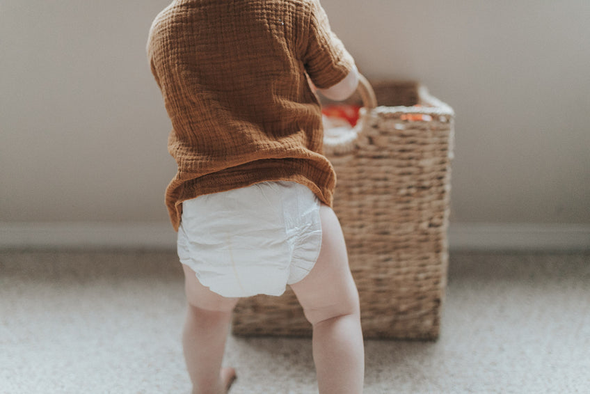 baby in bamboo diaper