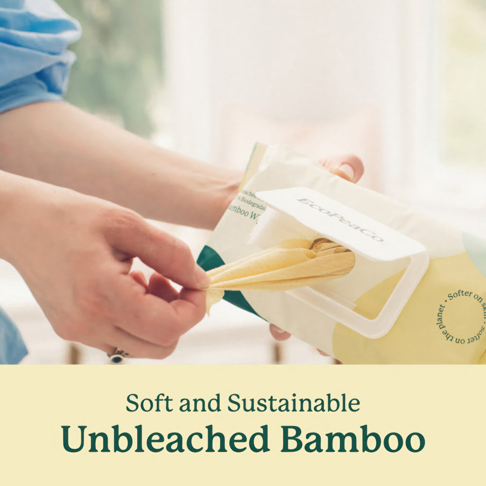 Pack of Unbleached Bamboo Baby Wipes